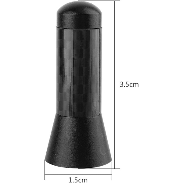 Kort bilantenne, universel bilantenne i aluminium med kulfiberhus, forbedrer AM/FM-signal 3,5 cm