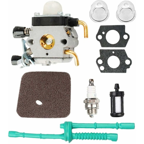 Stihl FS55 FS38 FS45 FS46 FS55C FC55 FS74 FS75 FS76 FS80 KM85 kaasutin ilmansuodattimella polttoaineletkulla raivaussahaan