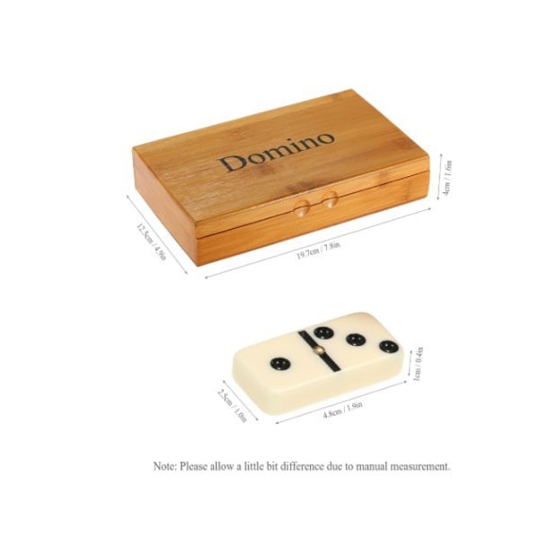 Domino set - Deluxe dominobrickor i en trälåda för brädspel för