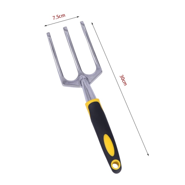 Hagesett med hageverktøy, hageverktøy i robuste aluminiumhoder og ergonomiske håndtak, 4 deler