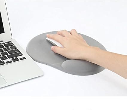(Grå) Musematte, Komfortabel og Ergonomisk Håndleddsstøtte for Bærbar PC, Skrivebord, Kontor, Spill