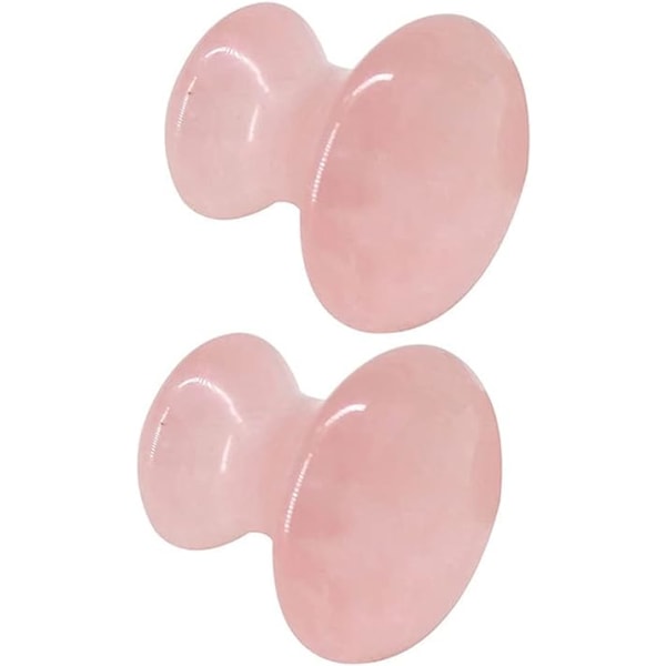 (Rosa) 2 stk Naturlig Jade Soppformet Gua Sha Brett Kreativ Naturlig Rosa Krystall Gua Sha Brett Ansiktsmassasje Stick Spa Massasje Avslappende Meditasjon