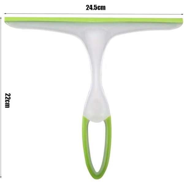 Mini fönsterskrapa i gummi för hem, bil, badrum, duschspegel (grön)