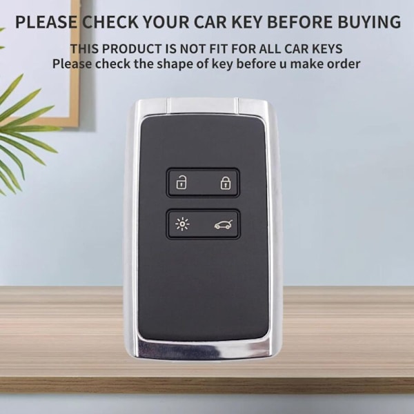 Bilnøgle Etui Kompatibel til Renault Clio Megane Koleos Kadjar Kangoo Twingo Talisman Captur Espace Dacia Duster Silikone Bilnøgle Cover (Sort-1 stk)