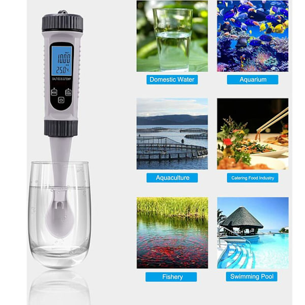 Digital vattenprovare, TDS S.G. Hög precision vattenprovningspenna termometer för dricksvatten, simbassänger, akvarier, hydroponik