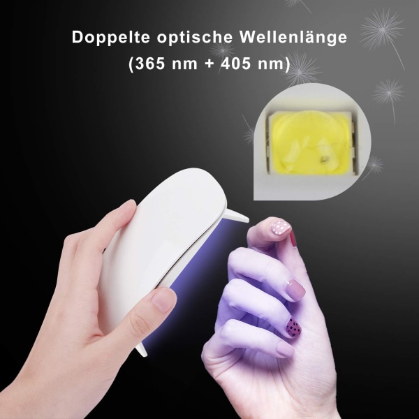 Vit - 1st UV nail art maskin mini USB bärbar nagellampa för m