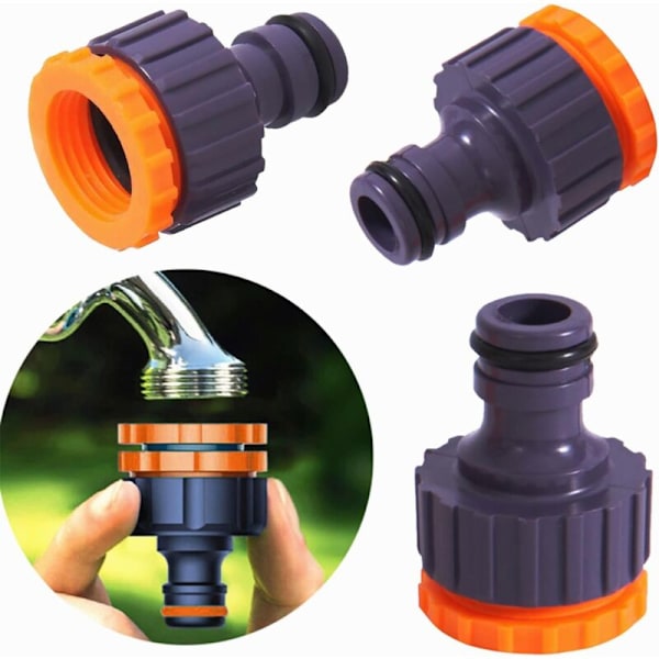 Muovinen 3/4 '' ja 1/2 '' BSP 2in1 Hanan Suukappale Hanaliitin Kierteitetty Hana Hana Hana Hana-adapteri 9 kpl
