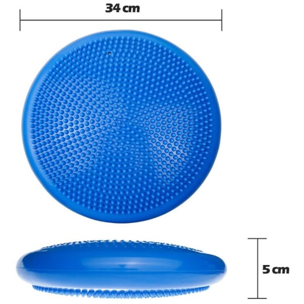 Tasapainolauta, Proprioseptiivinen tyyny, 34cm - Ilmatäytteinen tyyny, Joogatyyny - Ydintreeni, Selkä, Vatsa, Jalat, Kuntoilu, Pilates, Kuntoutus