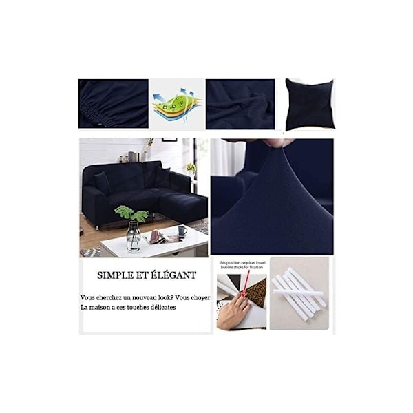 （190-230cm） Grå Sofföverdrag Sofföverdrag för soffa i form av överdrag soffa stretch soffa med vänster/höger meridian skydd överdrag