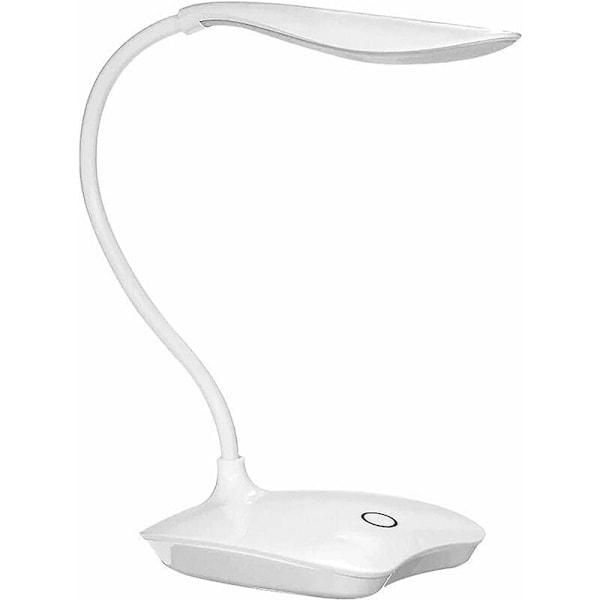Flexibel LED-skrivbordslampa med taktil dimmer - 3 ljusstyrkenivåer, idealisk för läsning, arbete och studier