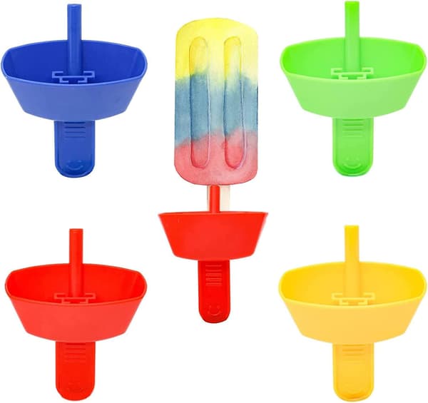 4 stk dryppfrie ispinnerholdere, dryppfrie ispinnerholdere for barn, ispinnerholder med sugerør, for barn småbarn baby