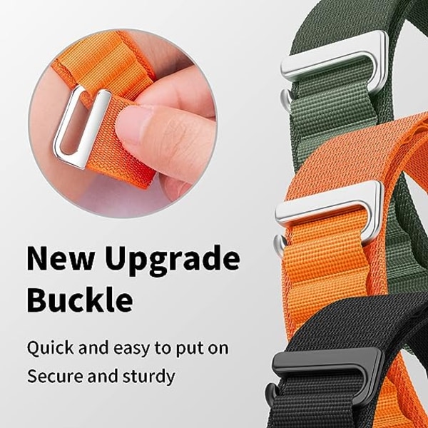 Loop back nylonrem (orange, grøn, sort, eksklusive ure),