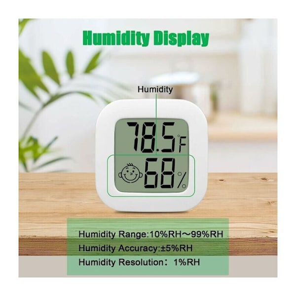 5 stk. mini termometer LCD bærbar hygrometer indendørs temperatur fugtighed, høj præcision -58 ℉ -158 ℉ 10% 99% HR digital fugtighedssensor til livin