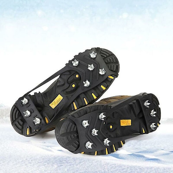 L (størrelse 41-45) 2 stk. Issko Pigge Skridsikre Snegreb Støvle Sko Anti Slip Over Træknopper Spikes Flupors
