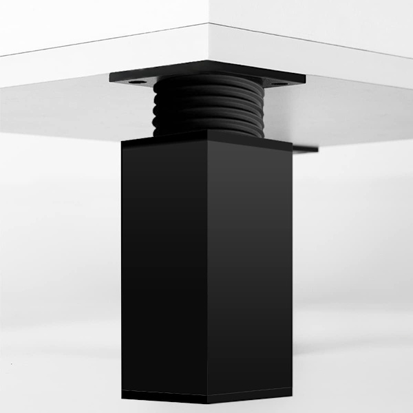 Møbelben 4 ben, bordben 20cm sort højdejusterbare fødder til møbler lavet af aluminiumslegering, justerbar højde fra 0-50mm, leveres med S