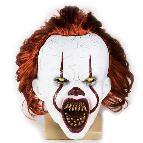 Läskig clownmask Cosplay LED Light Up Scary Clown Mask med Halloween Latex Mask för vuxna kvinnor män