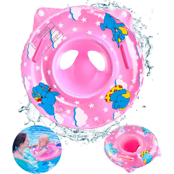 Vaaleanpunainen baby uimarengas, toddler allasrengas, puhallettava uinti
