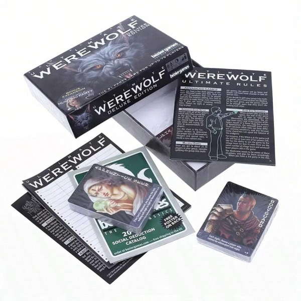 Partytillbehör, Ultimate Werewolf brädspel, rollspel Snabbt partyspel, Multiplayer kortspel (varulvhuvud)