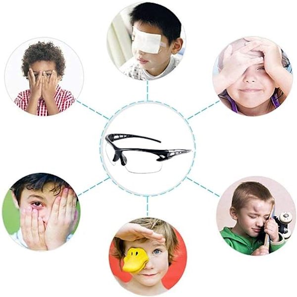 Glasögon-6 Pack Clear Safety Glasses, skyddsglasögon med plastlinser, för barn Nerf Gun Battles  Lab Work