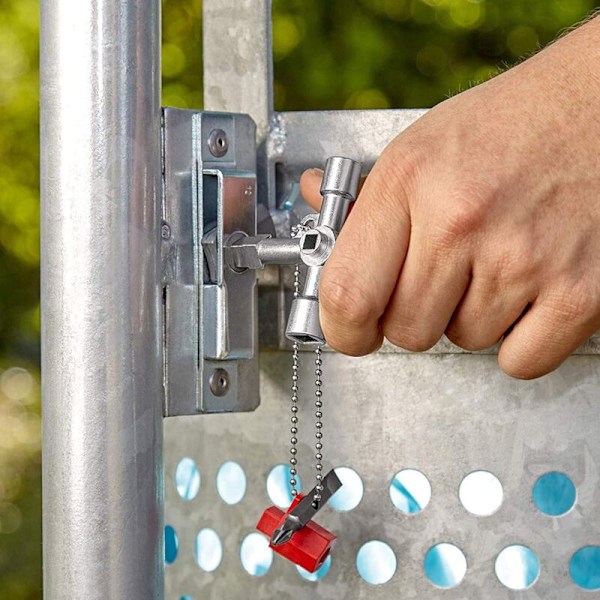 Verktøy 4-sidig skiftenøkkel, firkantet trekantnøkkel, universalnøkkel, sinklegering, trekantnøkkel, panelnøkkel for åpning av elektrisk panel, elektrisk pa