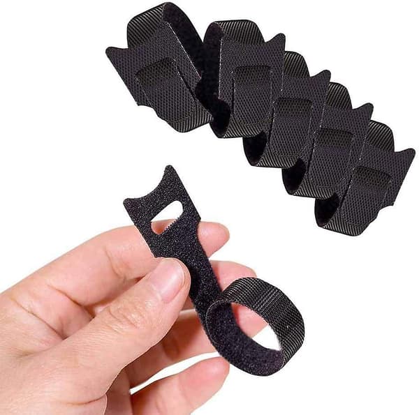 100 stk. genanvendelige kabelbindere i mikrofiberstof, 6\" velcro-bindere