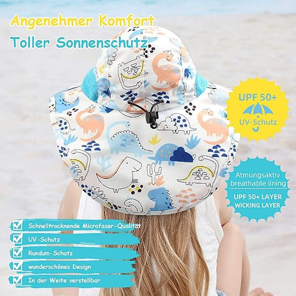 Lämplig för åldrarna 2-6 år - Baby Sommarhattar Flicka Pojke Barn Mössa UV-skydd Solhatt för Småbarn Strand Vandring Mössa