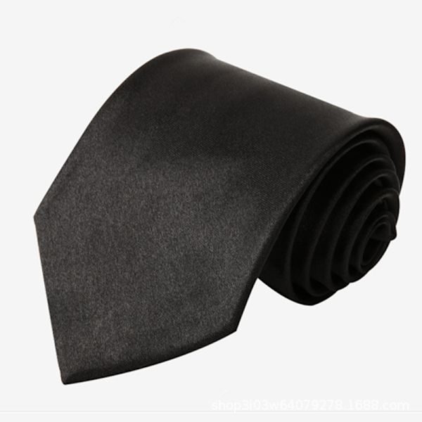 Svart handgjord klassisk 8 cm slips för män för arbete eller speciella tillfällen