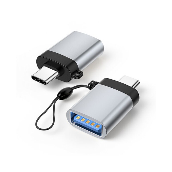 (2 kpl pakkaus) (hopea) USB C - USB 3.0, USB C uros - USB 3.0 naaras -sovitin, yhteensopiva puhelimen, kannettavan tietokoneen ja PC:n kanssa