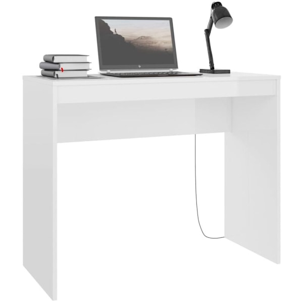 Blankt hvidt skrivebord 90x40x72 cm Konstrueret træ