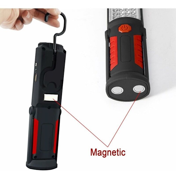 Ladattava USB-työvalaisin punaisella tuella