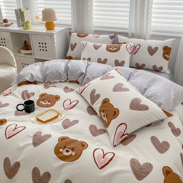 3-delad ultra-mjuk, lättskött design sommar sängkläder queen comforter set Kudde kudde med dragkedja stängning 4 hörnband