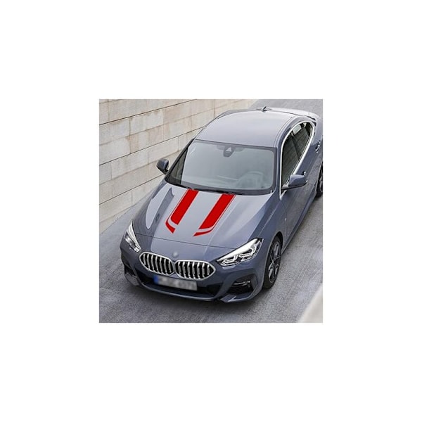 84cm x 14.5cm Auton Konepellin Tarra Autourheilu Sporttiset Sivuraidat Kattospoileri Puskurin Koristeellinen Vinyylitarra Auton Muokattu Decal (Punainen)