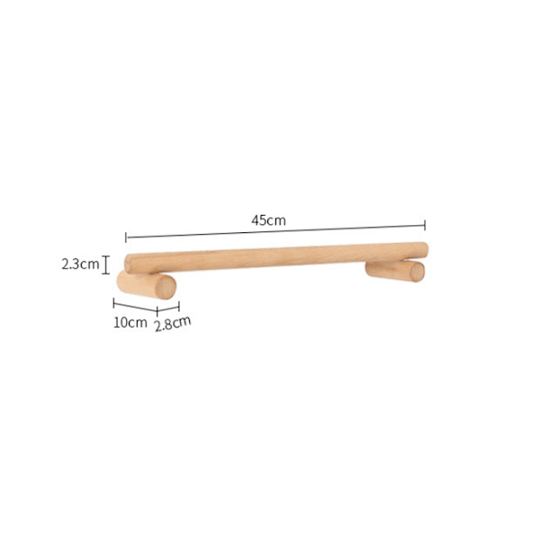 Enkel håndklædeholder i træ, enkelt håndklædestang, ingen stans, opbevaringsstativ, håndklædeholder til badeværelse, køkken (45 cm)