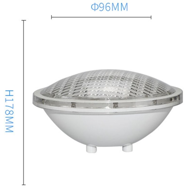 LED-allaslamppu PAR56, 18 W:n uima-altaan spottilamppu, vedenpitävä IP68 LED-sukelluslamppu, 1800 lm, sädekulma 12°