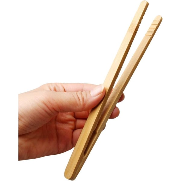 8 stk bambustang, 18 cm/7 tommers brødristertang for matlaging av toast B