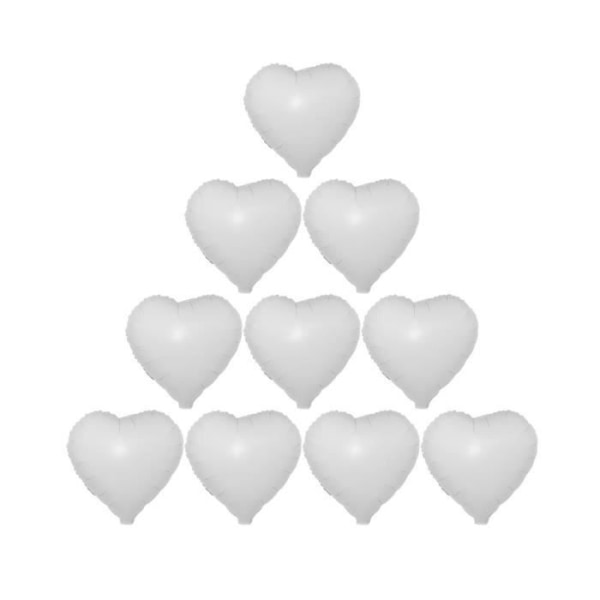 Qiilu hopea ilmapallo 10 kpl 18 sydän alumiinifolio ilmapallot hääsyntymäpäiväsisustus (valkoinen)
