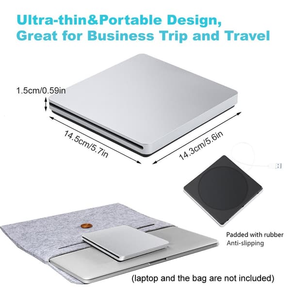 USB 2.0 Ekstern CD/DVD-stasjon