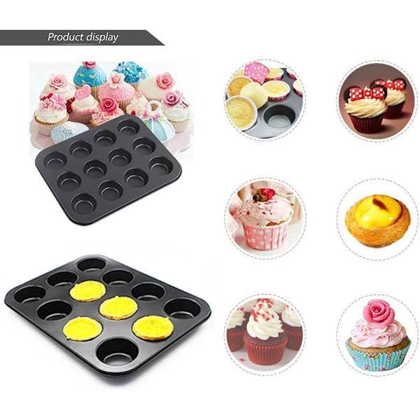 1 st rund form, gigantisk 12 håls kakform, muffinsform, muffinsform, cupcakes, brownies, dessert, godis