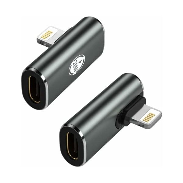 USB C till Light-ning-adapter, stödjer 20W PD, snabbladdningsfunktion för i-Phone i-Pad i-Pod-serien kompatibel (2Pack i-OS Phone hane till USB T