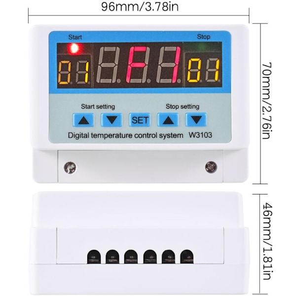 Digital LED temperaturkontroller 30A/AC110-220V Intelligent termostat värme- och kyltemperaturkontrollsystem med sensor