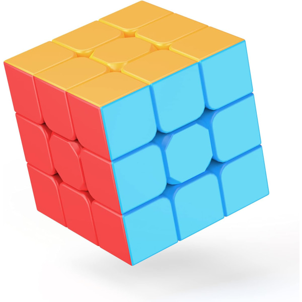 Klistermärkeslös 3x3x3 Speed ​​​​Cube med Cube Tutorial Rotera snabbt