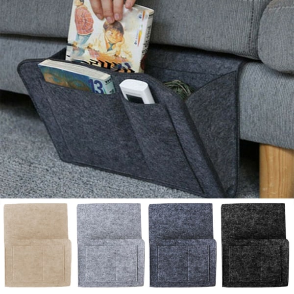 Filtpose Filt opbevaringspose Filt sengside hængende pose Sofa sengside diverse opbevaringspose (khaki type)