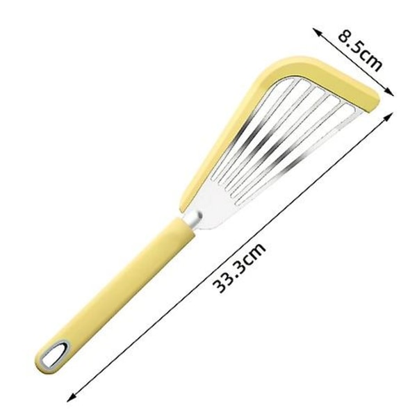 Silikonspatel för fisk, rostfritt stål, slitsad fiskvändare, värmebeständig, flexibel, metallspatel för non-stick-köksredskap