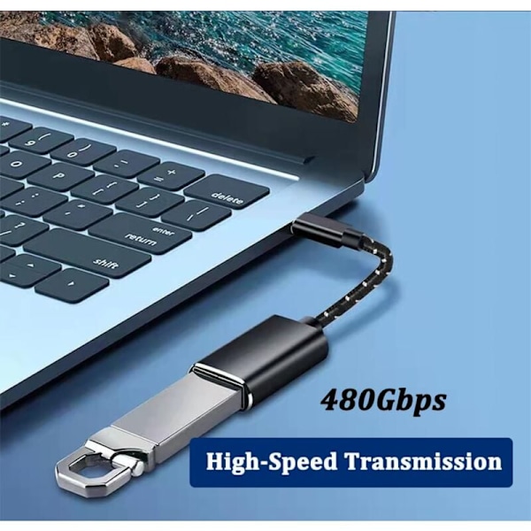 USB C till USB Adapter [2-pack], USB Typ C Hane till USB A Hona OTG-kabel, Kompatibel med iPhone 16/15 Pro Max, iPad Pro, MacBook Pro/Air, Samsung Gal
