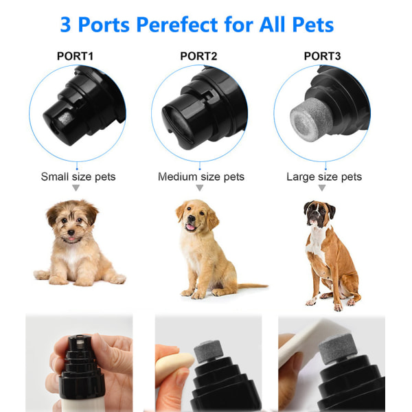 Hundesøm trimmer med LED-lys, super stille, genopladelig elektrisk, til små, mellemstore og store hunde og katte