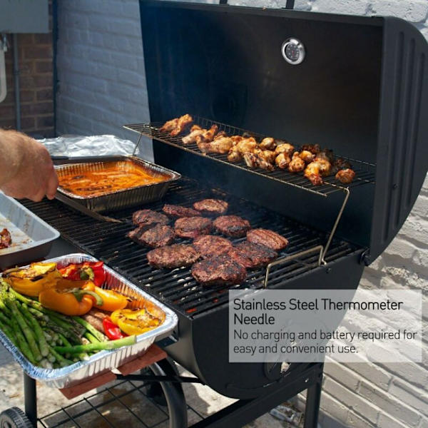 BBQ-termometer för alla grillar, rökare, rökare och grillvagnar, analog, tillbehör