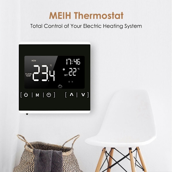 Intelligent LCD berøringsskjerm intelligent termostat for programmerbart elektrisk gulvvarmesystem AC 85-250V termoregulator temperaturkontroller