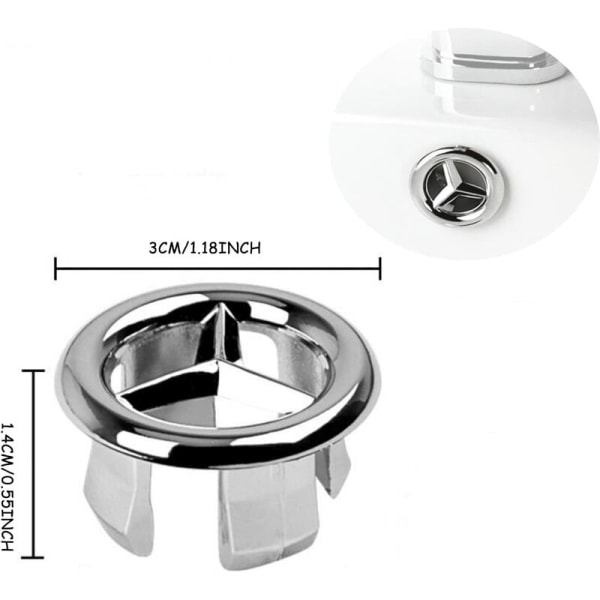 6 st diskbänksöverflödesring, kök runt överflödesskydd, diskbänksöverflödeshållist, för diskbänk, badrum, kök (silver)