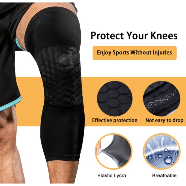 Genouillères respirantes de protection hexagonales en nid d'abeille - Genouillère de compression - Genouillère de protection - Genouillère de sport