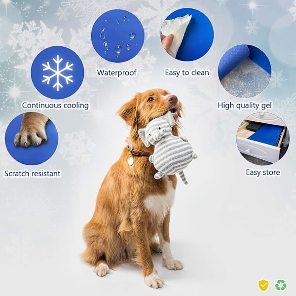 Køleunderlag til hunde (S) 40 * 30CM Ikke-giftig gel-køleunderlag til kæledyr, ikke-giftig holdbar køleunderlag til kæledyr, isgel-pudemadras, hold kæledyr kølige hele sommeren